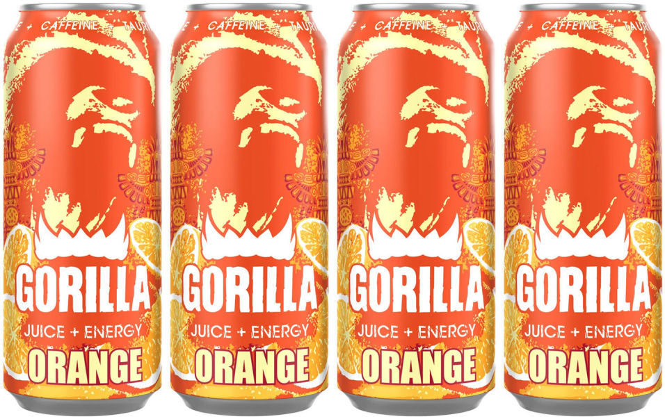 Напиток Gorilla Апельсин энергетический 400мл (упаковка 4 шт.)