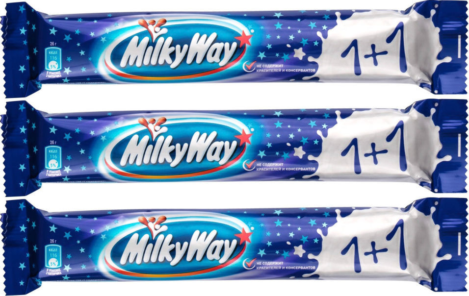 Шоколадный батончик Milky Way 2шт*26г (упаковка 3 шт.)
