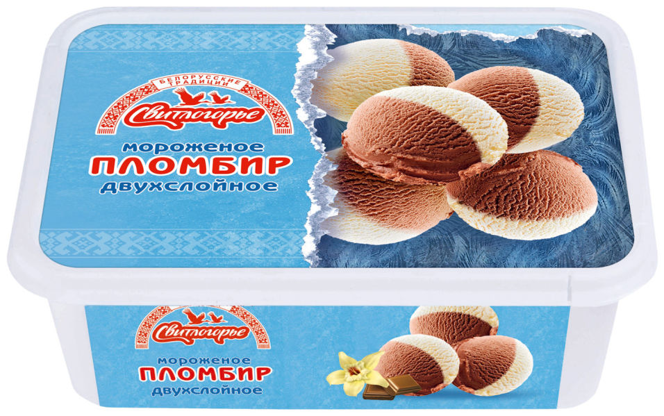 Мороженое Свитлогорье Пломбир двухслойный Ванильно-шоколадный 15% 500г
