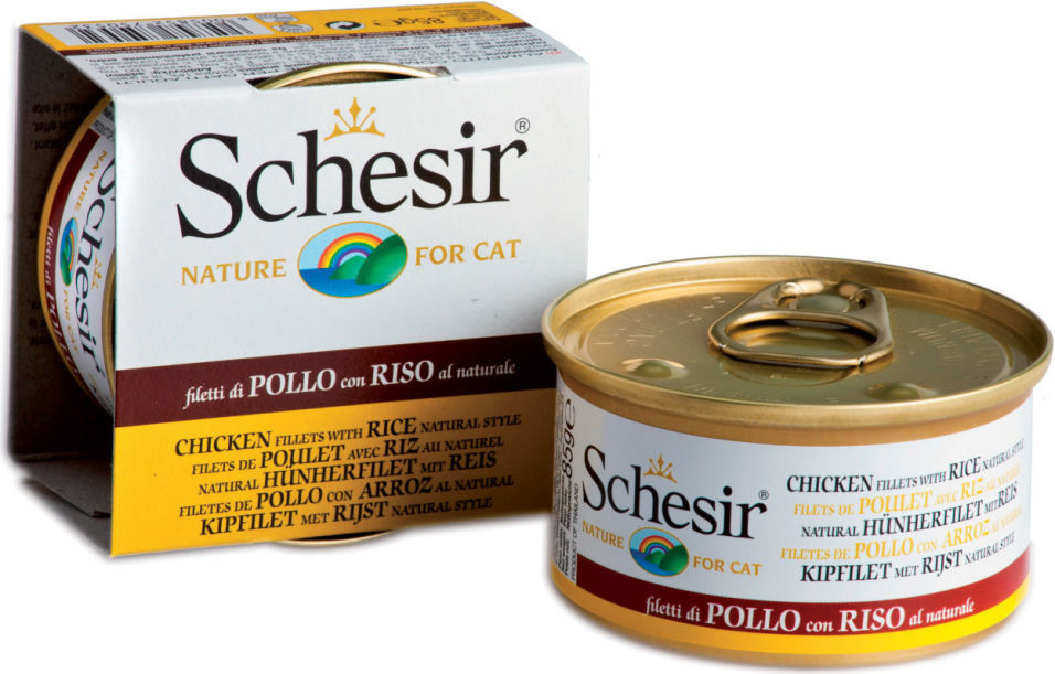 Корм для кошек Schesir c Цыпленком и рисом 85г