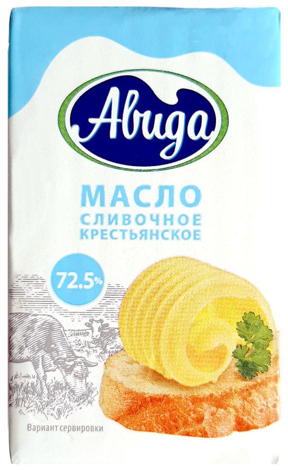 Масло сливочное Авида Крестьянское 72.5% 180г