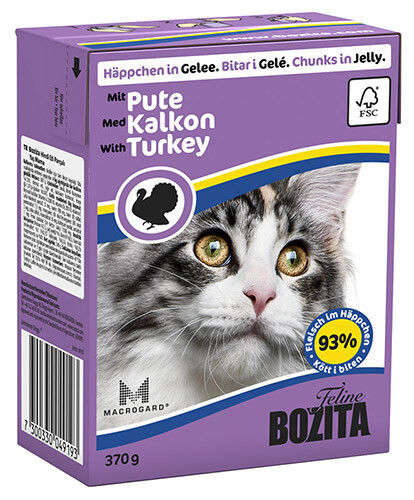 Корм для кошек Bozita Turkey кусочки в желе с индейкой 370г (упаковка 6 шт.)