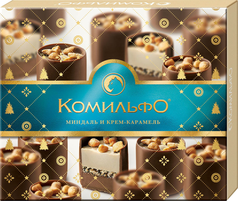 Конфеты Комильфо шоколадные Миндаль и крем-карамель 232г