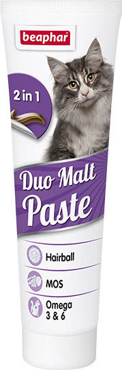 Паста для кошек Beaphar Duo Malt Paste для выведения шерсти из кишечника 100г (упаковка 2 шт.)
