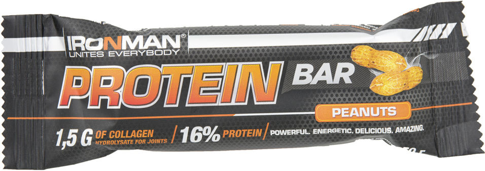 Батончик протеиновый ironMan Protein Bar со вкусом орех 50г
