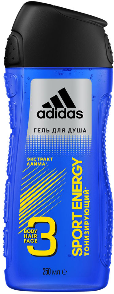 Гель для душа Adidas Sport Energy Body Hair Face 3 250мл