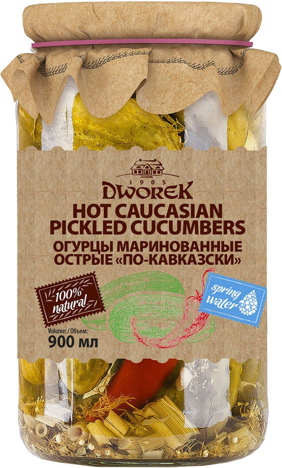 Огурцы Dworek маринованные по кавказски 860г
