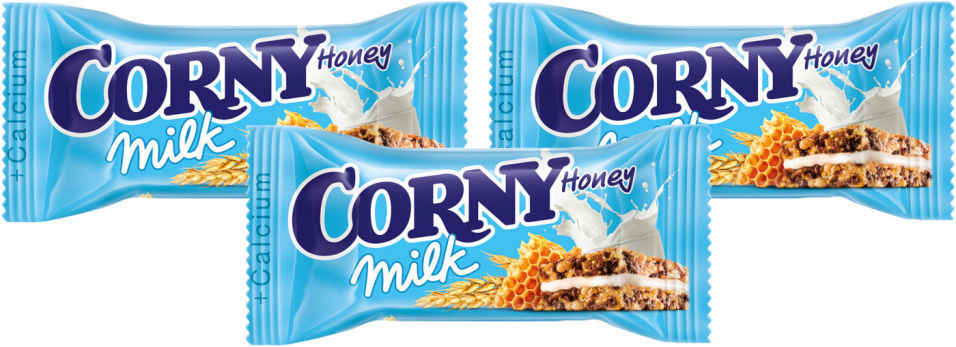 Батончик злаковый Corny Milk с медом 30г (упаковка 6 шт.)