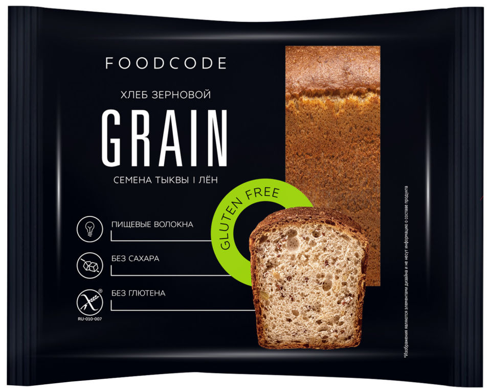 Хлеб FOODCODE формованный нарезной зерновой без глютена 250г