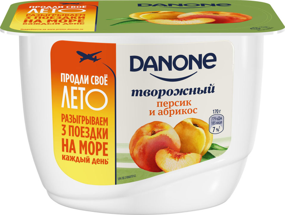 Продукт творожный Danone Персик и абрикос 3.6% 170г