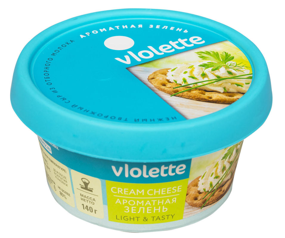 Сыр творожный Violette Ароматная зелень 70% 140г