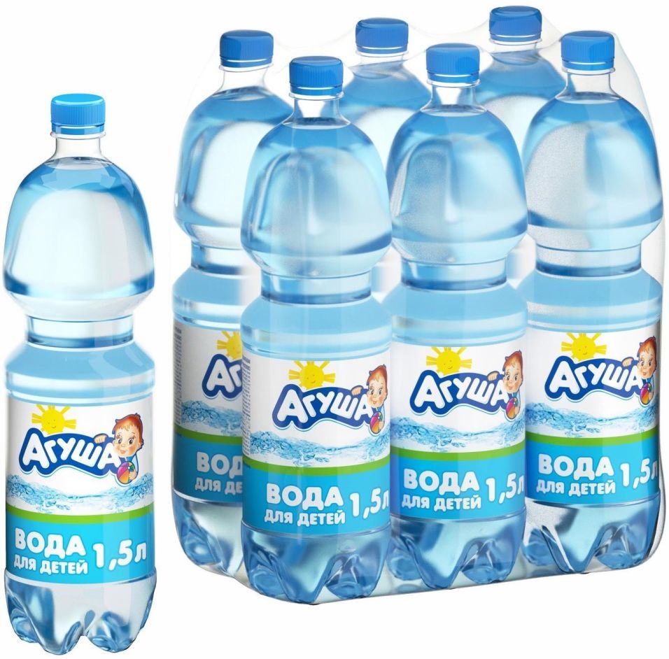 Вода Агуша для детей негазированная 1.5л (упаковка 6 шт.)