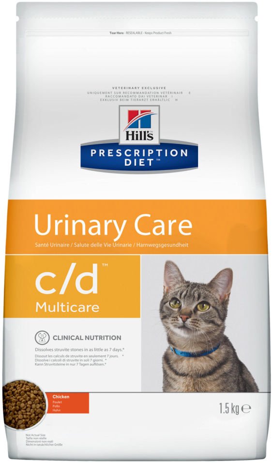 Сухой корм для кошек Hills Prescription Diet при лечении и профилактики МКБ с курицей 1.5кг