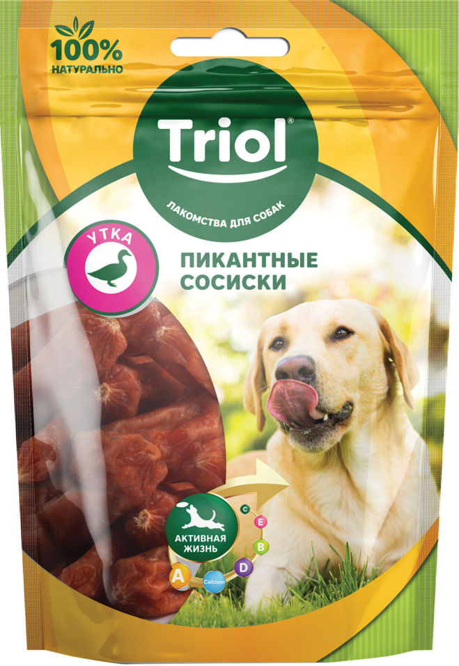 Лакомство для собак Triol Пикантные сосиски из Утки 70г Лакомство для собак Triol Пикантные сосиски из Утки 70г