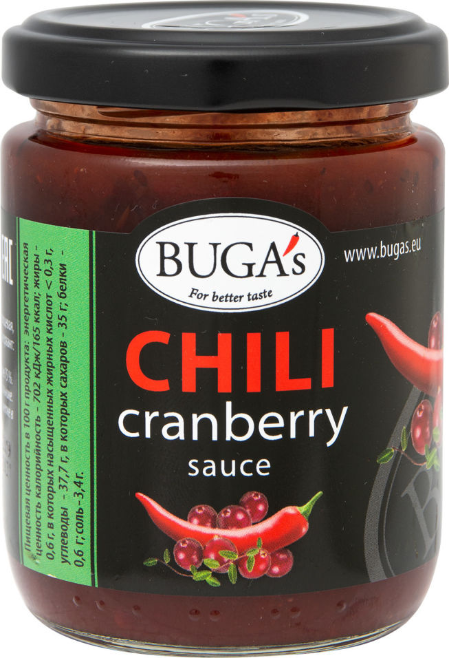Соус Bugas Клюквенный с перцем чили 160г