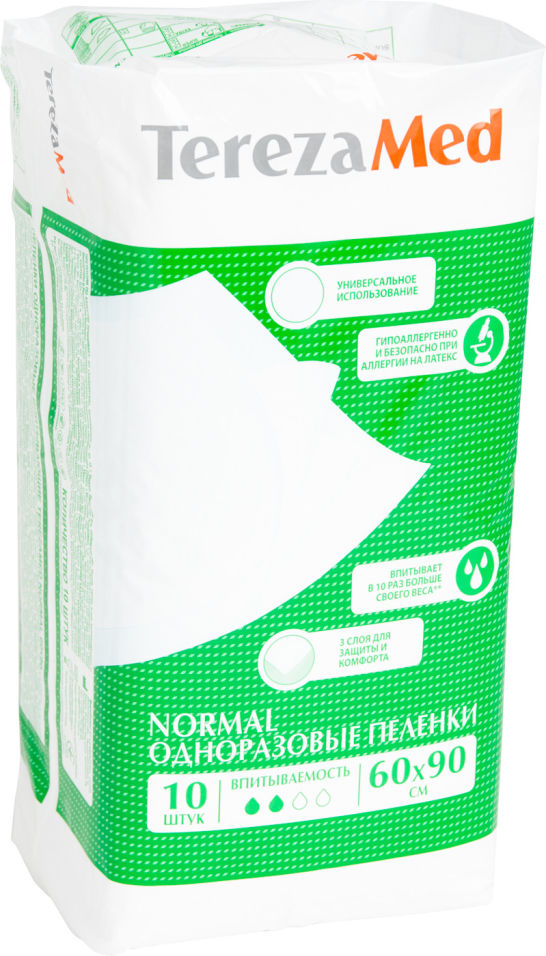 Пеленки одноразовые TerezaMed Normal 60*90см 10шт