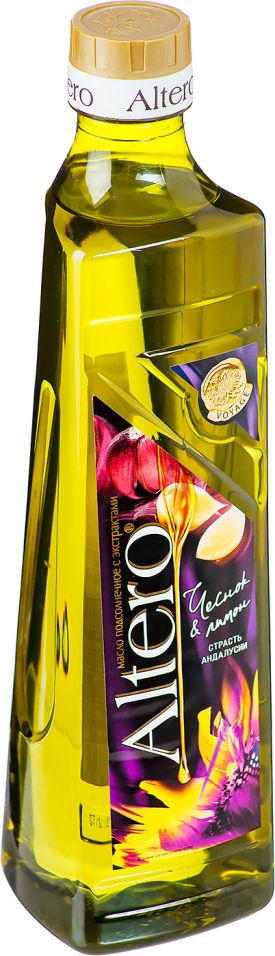 Масло подсолнечное Altero Voyage с экстрактом чеснока и лимона 500мл