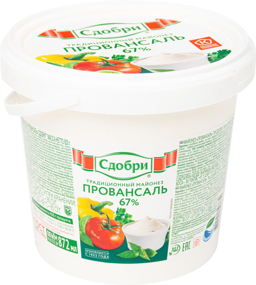 Майонез Сдобри Провансаль 67% 820г