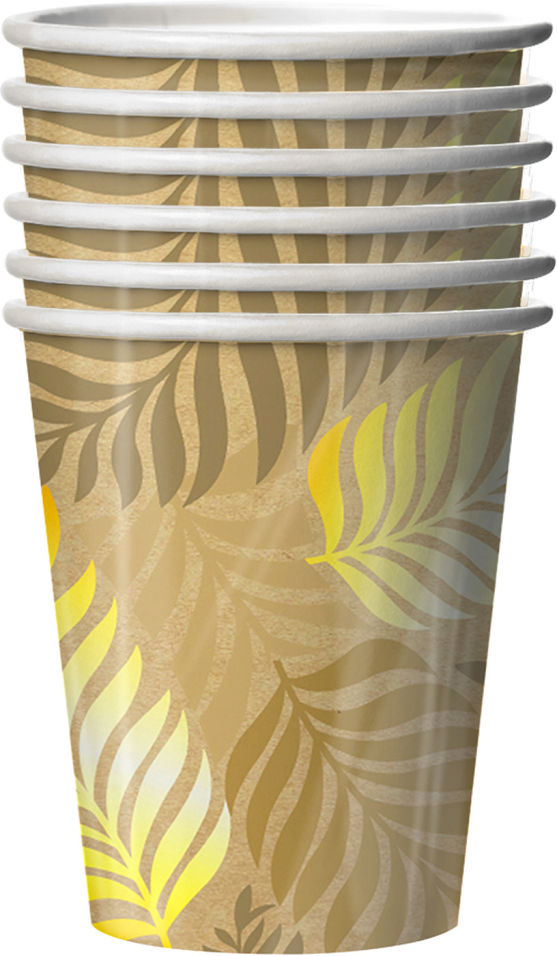Стаканы бумажные Gratias Golden foliage 250мл 6шт Стаканы бумажные Gratias Golden foliage 250мл 6шт