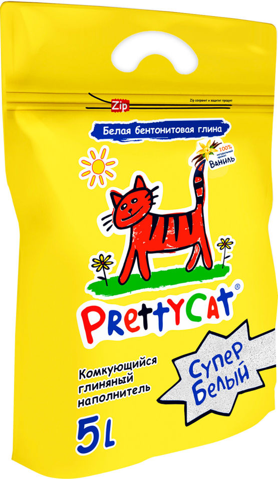 Наполнитель для кошачьего туалета PrettyCat Супер белый комкующийся Ваниль 5л Наполнитель для кошачьего туалета PrettyCat Супер белый комкующийся Ваниль 5л