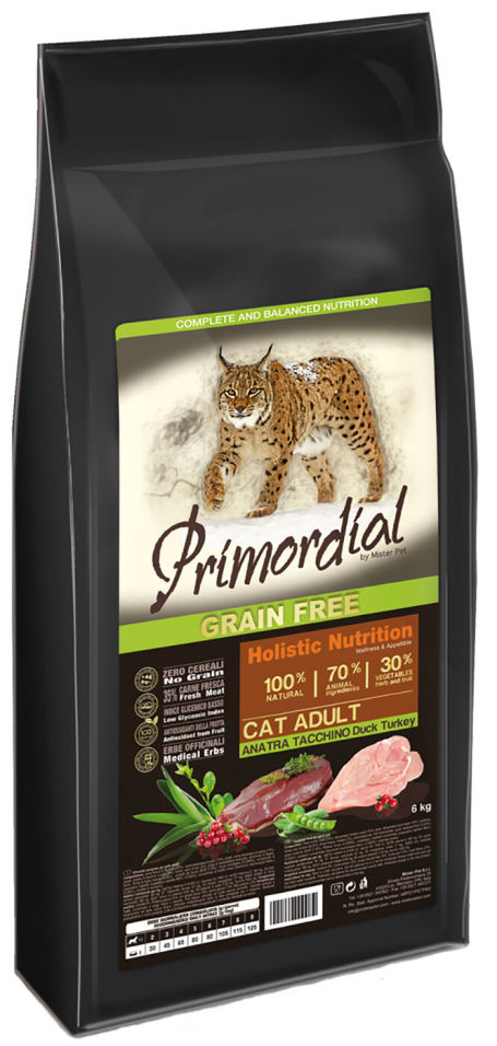 Сухой корм для котят Primordial Утка и Индейка 6кг Сухой корм для котят Primordial Утка и Индейка 6кг