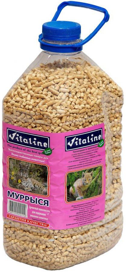 Наполнитель для кошачьего туалета Vitaline Муррыся древесный 3кг 4.5л