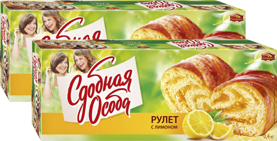 Рулет Сдобная Особа с лимоном 400г (упаковка 2 шт.)