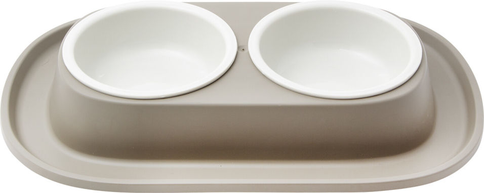Миска двойная на подставке 31*20*3.5см Миска двойная на подставке 31*20*3.5см