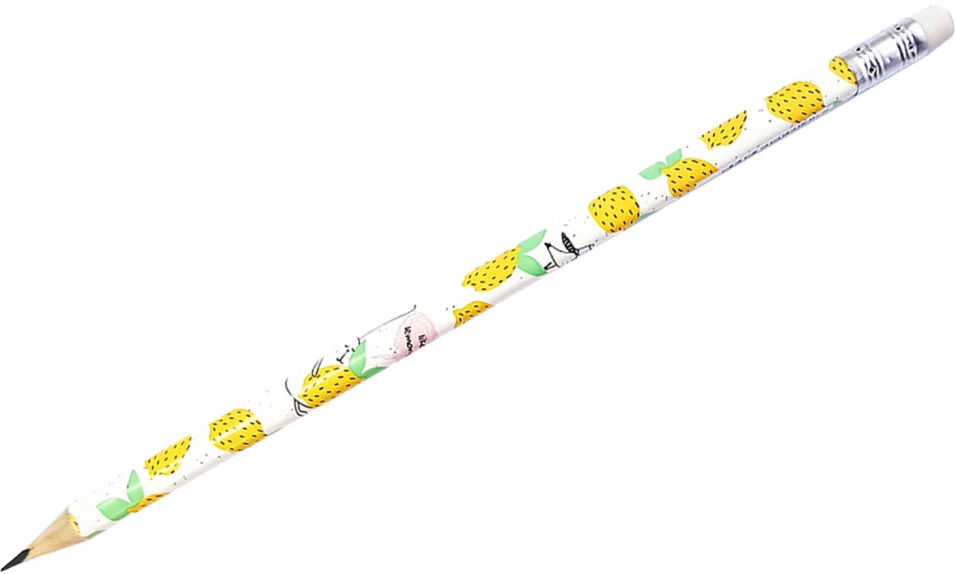 Карандаш Be Smart Bunny лимон трехгранный с ластиком HB