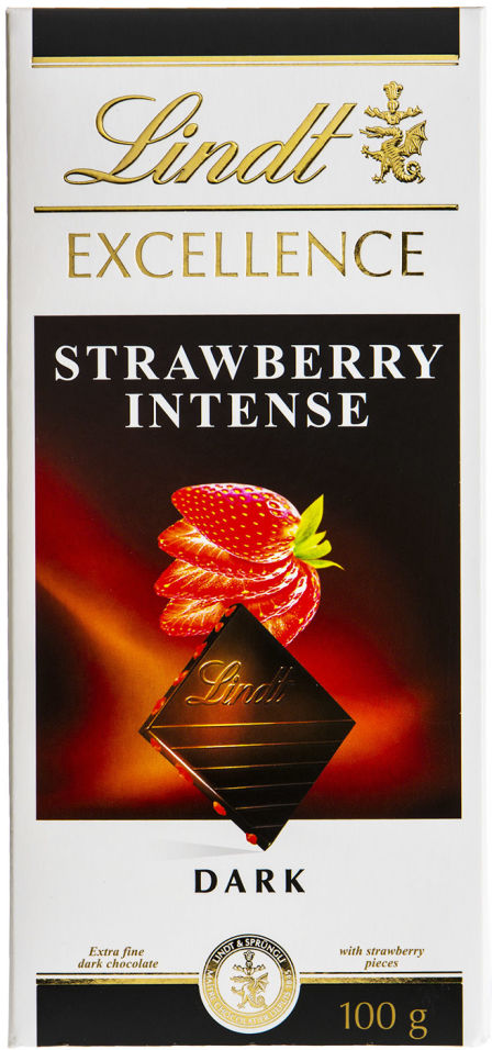Шоколад Lindt Excellence Темный с кусочками клубники 100г