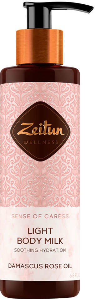 Молочко для тела Zeitun Легкое успокаивающее с эфирным маслом дамасской розы Ритуал нежности 200мл 624₽