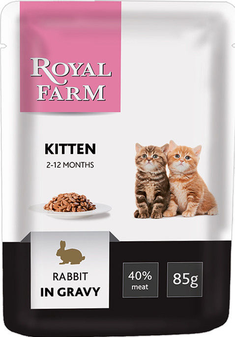 Корм для котят Royal Farm Кролик в соусе 85г Корм для котят Royal Farm Кролик в соусе 85г