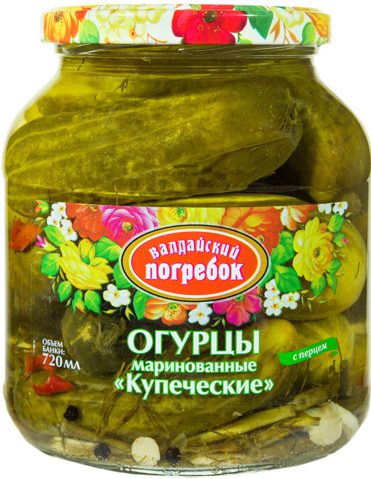 Огурцы Валдайский Погребок Купеческие маринованные 650г