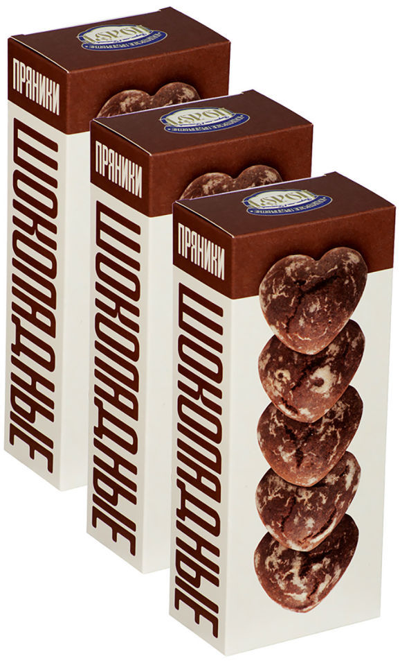Пряники Полет Шоколадные 250г (упаковка 3 шт.)