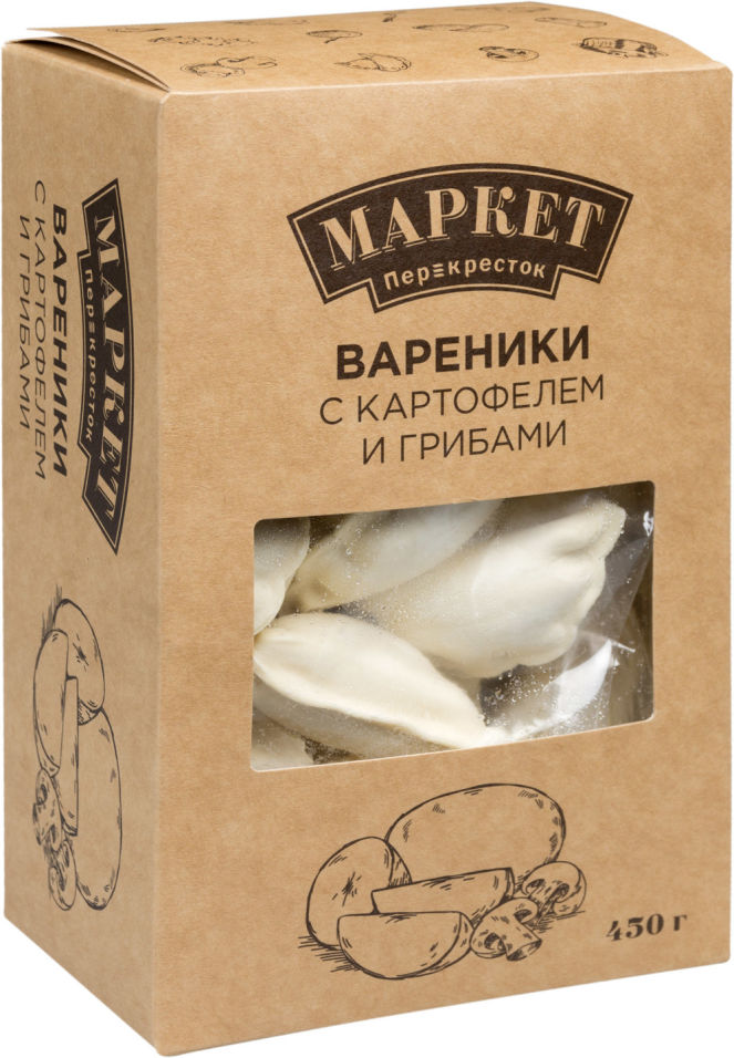 Вареники Маркет Перекресток с картофелем и грибами 450г