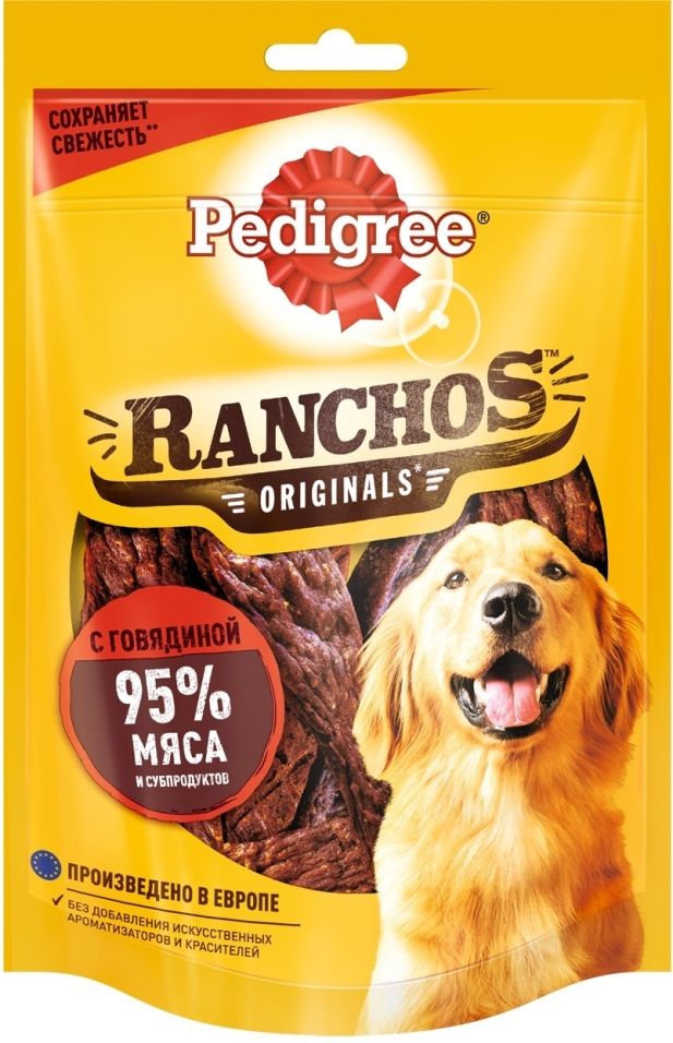 Лакомство для собак Pedigree Ranchos мясные ломтики с говядиной 58г Лакомство для собак Pedigree Ranchos мясные ломтики с говядиной 58г