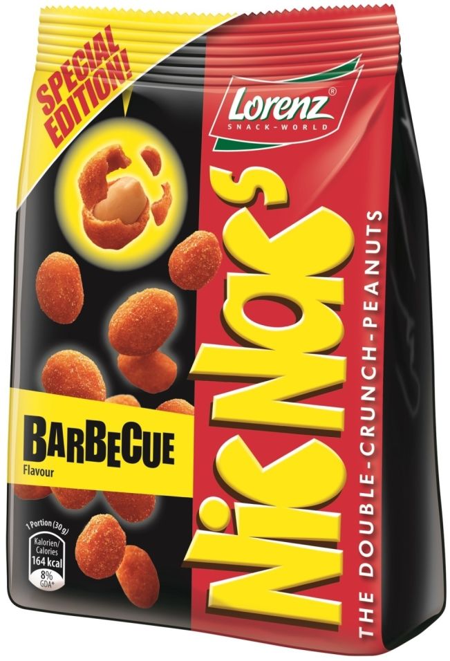 Арахис Lorenz Nic Nacs в хрустящей оболочке со вкусом барбекю 110г