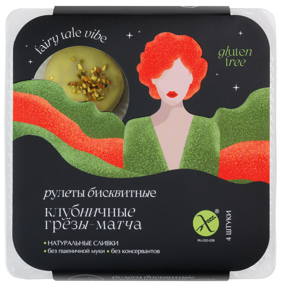 Рулет FOODCODE Клубника-матча 70г*4шт