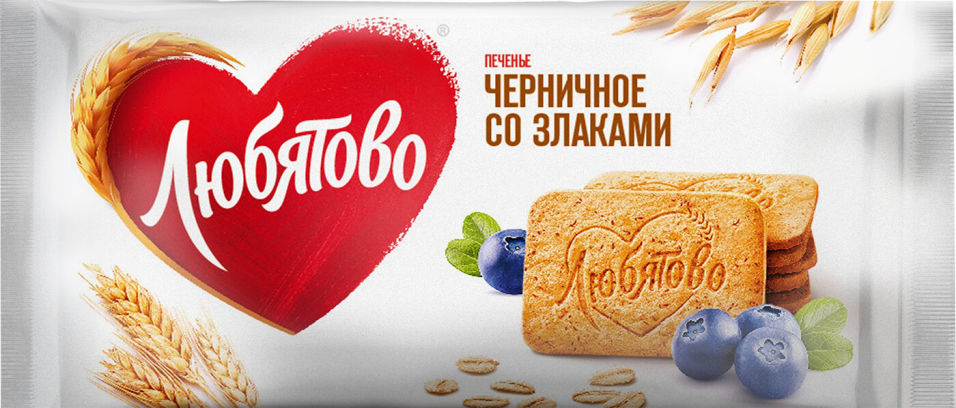 Печенье Любятово Черничное со злаками 114г