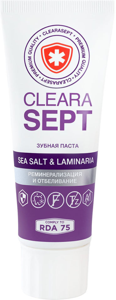 Зубная паста ClearaSept Sia Salt&Laminaria Реминерализация и отбеливание 75мл