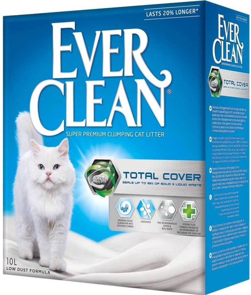 Наполнитель для кошачьего туалета Ever Clean Total Cover с микрогранулами двойного действия 10л Наполнитель для кошачьего туалета Ever Clean Total Cover с микрогранулами двойного действия 10л