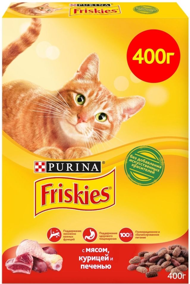 Сухой корм для кошек Friskies с мясом курицей и печенью 400г Сухой корм для кошек Friskies с мясом курицей и печенью 400г