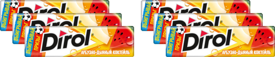 Жевательная резинка Dirol Арбузно-дынный коктейль 13.6г (упаковка 6 шт.)