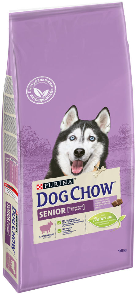 Сухой корм для собак Dog Chow Senior 9+ с ягненком 14кг Сухой корм для собак Dog Chow Senior 9+ с ягненком 14кг