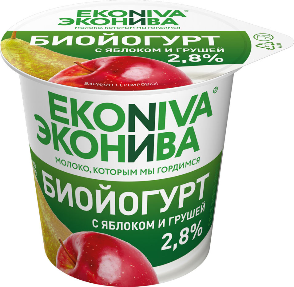 Отзывы о Биойогурте ЭкоНива с яблоком и грушей 2.8% 125г Отзывы о Биойогурте ЭкоНива с яблоком и грушей 2.8% 125г
