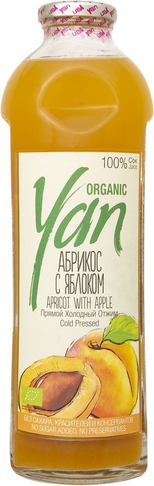 Сок Yan Organic Абрикос с яблоком 930мл 208₽