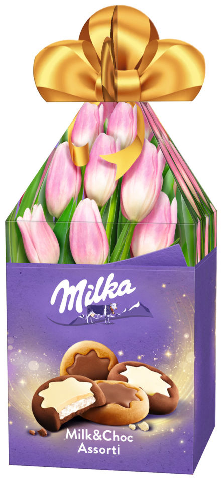 Печенье Milka Milk and Choc White Ассорти с молочной начинкой в шоколаде 150г
