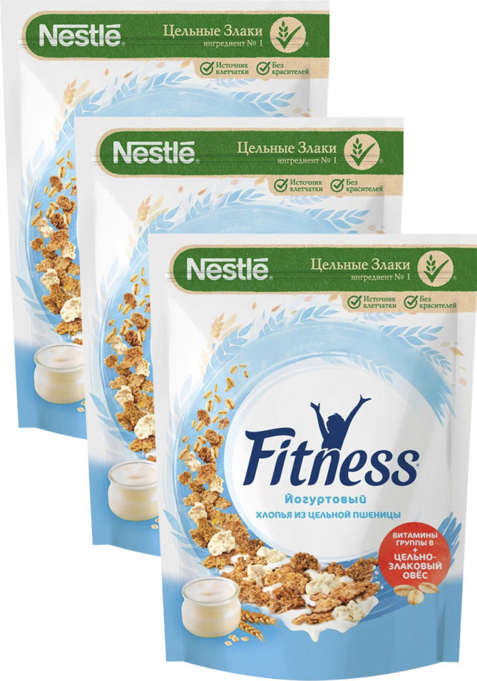 Хлопья Fitness из цельной пшеницы в йогуртовой глазури 160г (упаковка 3 шт.)