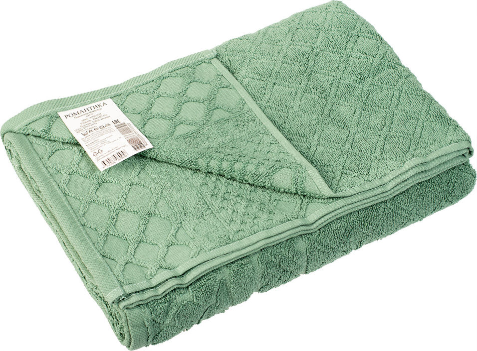Полотенце махровое Романтика зеленое 70*140см