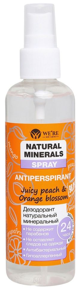 Дезодорант Were we care Juicy peach & Orange blossom минеральный 100мл